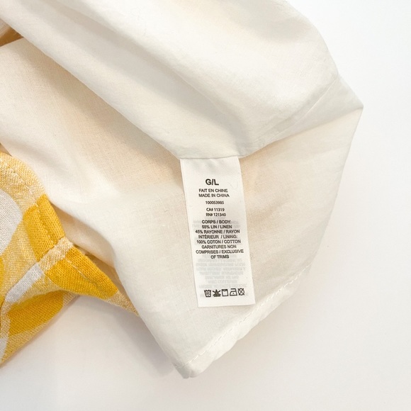 Dynamite Yellow Gingham Puff Sleeve Wrap Dress Size Large - Picture 7 of 8